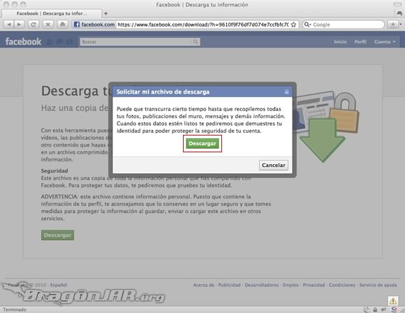 FaceBackup04 Realiza un copia de seguridad con tu información de  Facebook