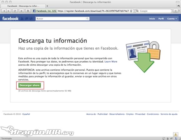 FaceBackup05 Realiza un copia de seguridad con tu información de  Facebook