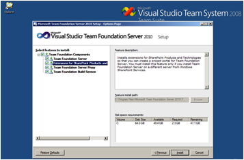 Instalación de TFS, SQL Server 2008 y SDL