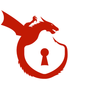 Icono de seguridad rojo del Logo DragonJAR