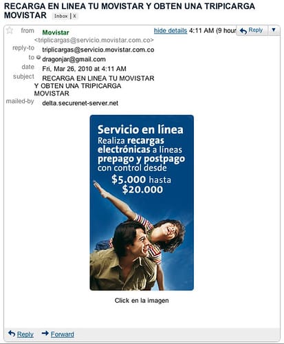 Fraude Movistar Phishing a Movistar Colombia